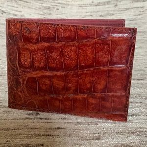 genuine ALLIGATOR slim bifold wallet NWOT